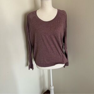 Lululemon Long Sleeve Top Purple Open Back Keyhole Lightweight Athletic